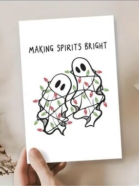 Making Spirits Bright Ghost Holiday Card